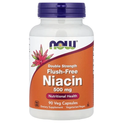 NOW Foods - Flush-Free Niacin | 500 mg | 90 Veg Capsules