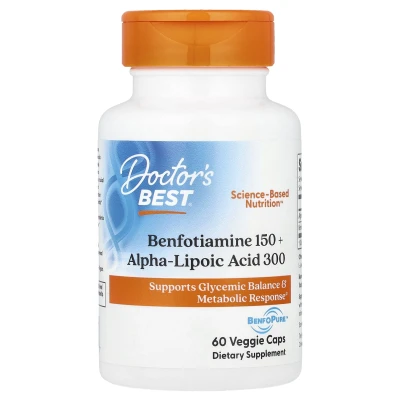 Doctor's Best - Benfotiamine 150 + Alpha-Lipoic Acid 300 | 60 Veggie Caps
