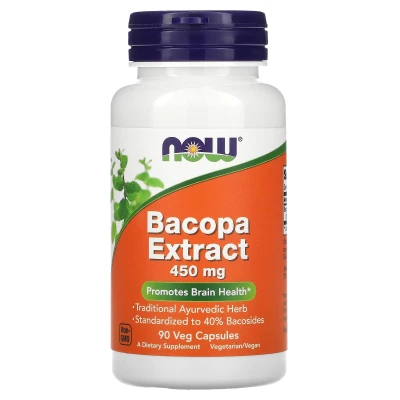 NOW Foods - Bacopa Extract | 450 mg | 90 Veg Capsules