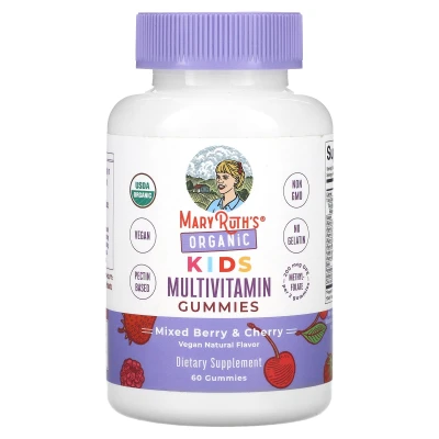 MaryRuth's - Organic Kids Multivitamin Gummies | Mixed Berry & Cherry | 60 Gummies