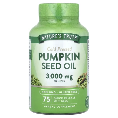 Nature's Truth - Pumpkin Seed Oil | Cold Pressed | 75 Quick Release Softgels | (1000 mg per Softgel)