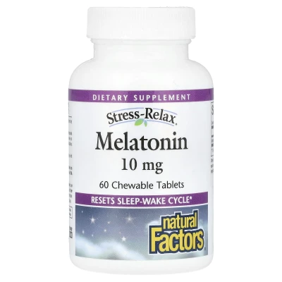 Natural Factors - Stress-Relax | Melatonin | 10 mg | 60 Chewable Tablets