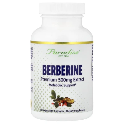 Paradise Herbs - Berberine | 500 mg | 180 Vegetarian Capsules
