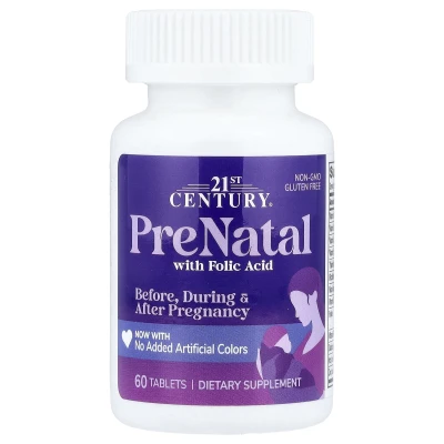 21st Century - PreNatal with Folic Acid | 60 Tablets