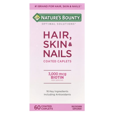 Nature's Bounty - Optimal Solutions® | Hair | Skin & Nails | 60 Coated Caplets