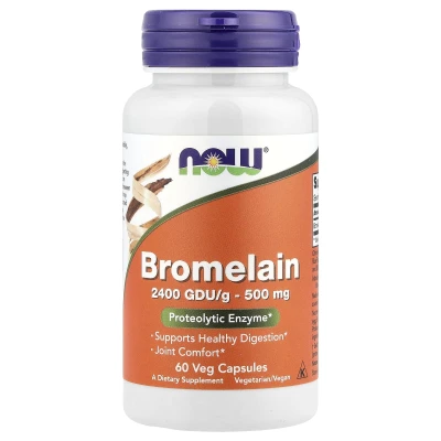 NOW Foods - Bromelain | 500 mg | 60 Veg Capsules