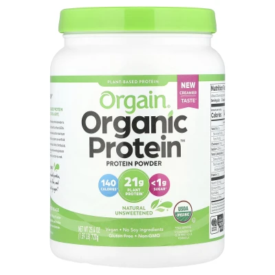 Orgain - Organic Protein Powder | Plant-Based | Natural Unsweetened | 1.59 lb (720 g)