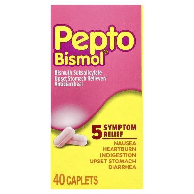 Pepto Bismol - Bismuth Subsalicylate | 40 Caplets (131 mg per Caplet)