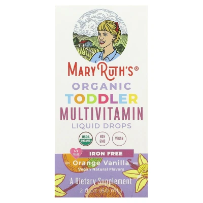 MaryRuth's - Organic Toddler | Multivitamin Liquid Drops | 1-3 Years | Orange Vanilla | 2 fl oz (60 ml)