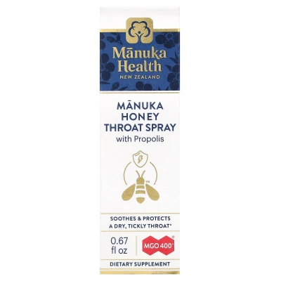 Manuka Health - Manuka Honey Throat Spray with Propolis | MGO 400+ | 0.67 fl oz
