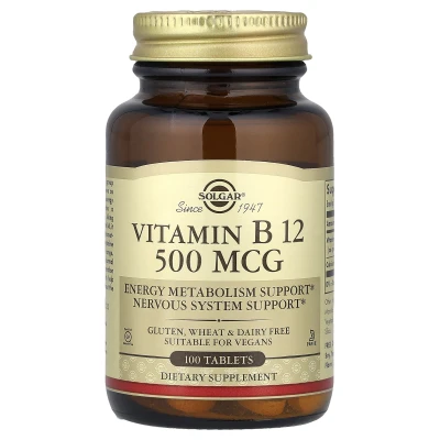 Solgar - Vitamin B12 | 500 mcg | 100 Tablets