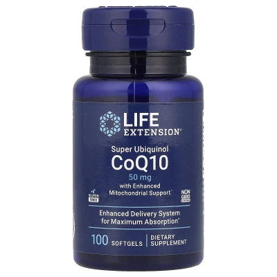 Life Extension - Super Ubiquinol CoQ10 with Enhanced Mitochondrial Support | 50 mg | 100 Softgels