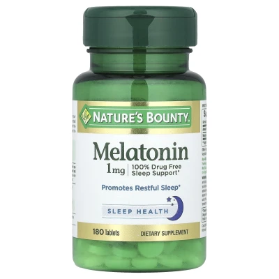 Nature's Bounty Melatonin 1mg Promotes Relaxation & Sleep Dietary Supplement 180 Tablets