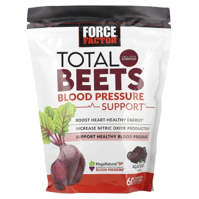 Force Factor - Total Beetroots® | Blood Pressure Support | Acai Berry | 60 Soft Chews