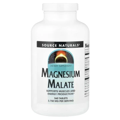 Source Naturals - Magnesium Malate | 360 Tablets (1250 mg per Tablet)