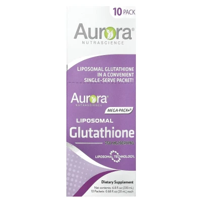 Aurora Nutrascience - Mega-Pack+® | Liposomal Glutathione | 10 Packets | 0.68 fl oz (20 ml) Each