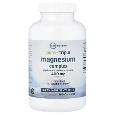 Micro Ingredients - Triple Magnesium Complex | 300 Capsules (133 mg per Capsule)