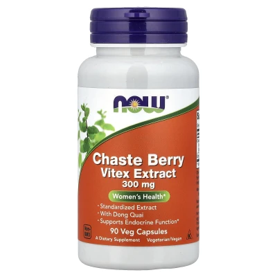 NOW Foods - Chaste Berry Vitex Extract | 300 mg | 90 Veg Capsules