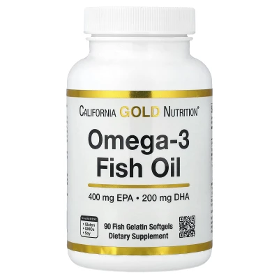 California Gold Nutrition Omega-3 Fish Oil Vivomega Triglyceride 1000mg 90 Fish Gelatine Capsules