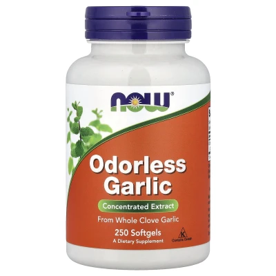 NOW Foods - Odourless Garlic | 250 Capsules (25 mg per Capsule)