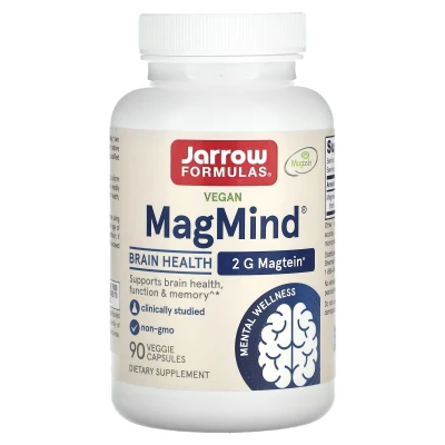Jarrow Formulas - Vegan MagMind® | Brain Health | 90 Veggie Capsules (48 mg per Capsule)