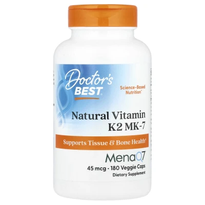 Doctor's Best - Natural Vitamin K2 MK-7 | 45 mcg | 180 Veggie Caps