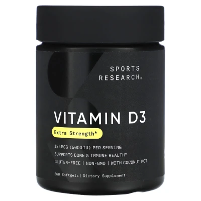 Sports Research - Vitamin D3 | 125 mcg (5 | 000 IU) | 360 Softgels