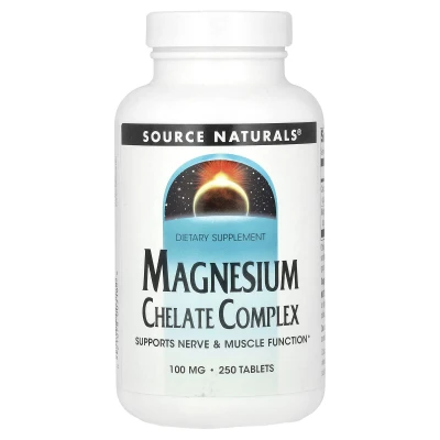 Source Naturals - Magnesium Chelate Complex | 100 mg | 250 Tablets