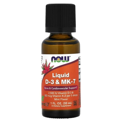NOW Foods - Liquid D-3 & MK-7 | Mint | 1 fl oz (30 ml)