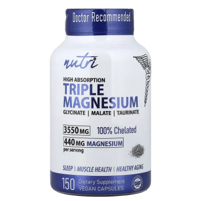 Nutri - Triple Magnesium | High Absorption | 150 Vegan Capsules