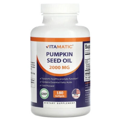 Vitamatic - Pumpkin Seed Oil | 180 Softgels (1000 mg per Softgel)