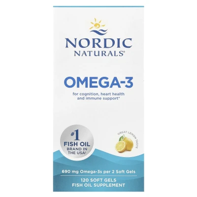 Nordic Naturals - Omega-3 | Great Lemon | 120 Soft Gels (345 mg per Soft Gel)