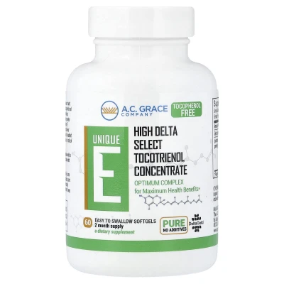 A.C. Grace Company - Unique E | Tocotrienol | 125 mg | 60 Easy To Swallow Softgels