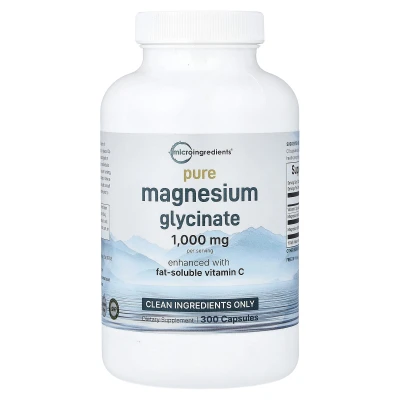 Micro Ingredients - Pure Magnesium Glycinate With Vitamin C | 300 Capsules