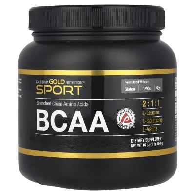 California Gold Nutrition - Sport | BCAA Powder | AjiPure® | Branched Chain Amino Acids with L-Leucine | L-Isoleucine and L-Valine | 1 lb (454 g)