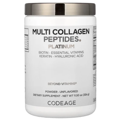 Codeage - Multi Collagen Peptides Powder | Platinum | Unflavoured | 11.5 oz (326 g)