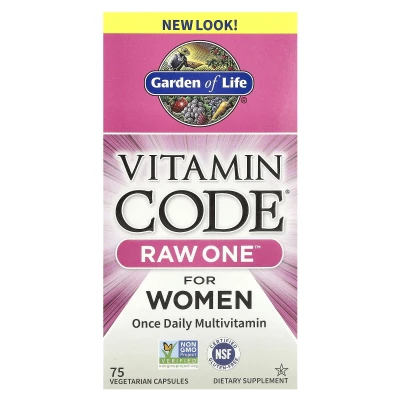 Garden of Life - Vitamin Code® | RAW One™ | Once Daily Multivitamin for Women | 75 Vegetarian Capsules