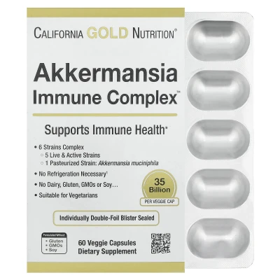 California Gold Nutrition - Akkermansia + Probiotics Immune Complex | 60 Veggie Capsules