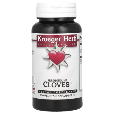 Kroeger Herb Co - Fresh Ground Cloves | 100 Vegetarian Capsules (450 mg per Capsule)