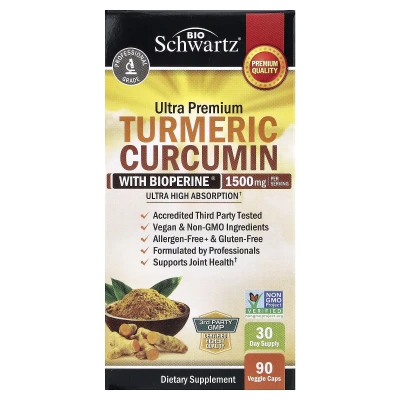 BioSchwartz - Ultra Premium Turmeric Curcumin With Bioperine® | 90 Veggie Caps