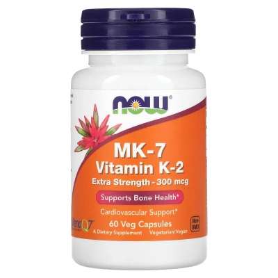 NOW Foods - MK-7 Vitamin K-2 | 300 mcg | 60 Veg Capsules