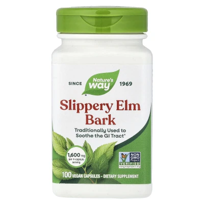 Nature's Way - Slippery Elm Bark | 100 Vegan Capsules (400 mg Per capsule)