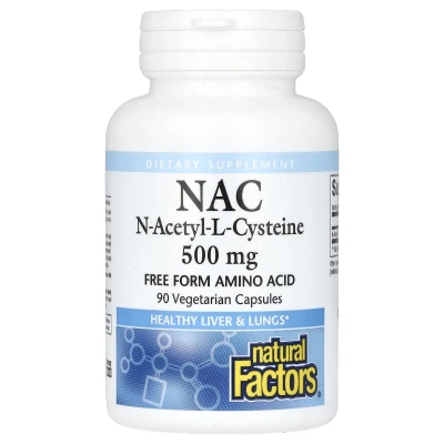 Natural Factors - NAC | N-Acetyl-L Cysteine | 500 mg | 90 Vegetarian Capsules