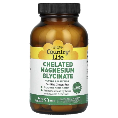 Country Life - Chelated Magnesium Glycinate 90 Tablets