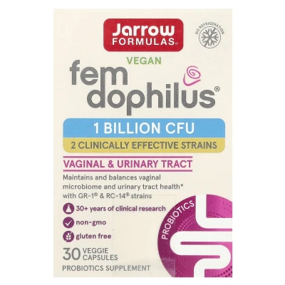 Jarrow Formulas - Vegan Fem Dophilus® | 1 Billion CFU | 30 Veggie Capsules