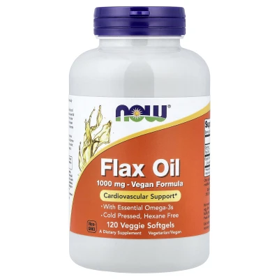 NOW Foods - Flax Oil | 1000 mg | 120 Veggie Softgels