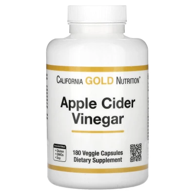 California Gold Nutrition - Apple Cider Vinegar | 180 Veggie Capsules (450 mg per Capsule)