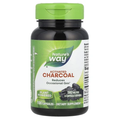 Nature's Way - Activated Charcoal | 100 Capsules (280 mg per Capsule)
