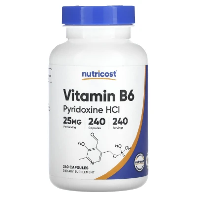Nutricost - Vitamin B6 | Pyridoxine HCl | 25 mg | 240 Capsules