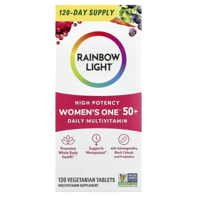 Rainbow Light - Women's One™ 50+ Daily Multivitamin | High Potency | 120 Vegetarian Tablets